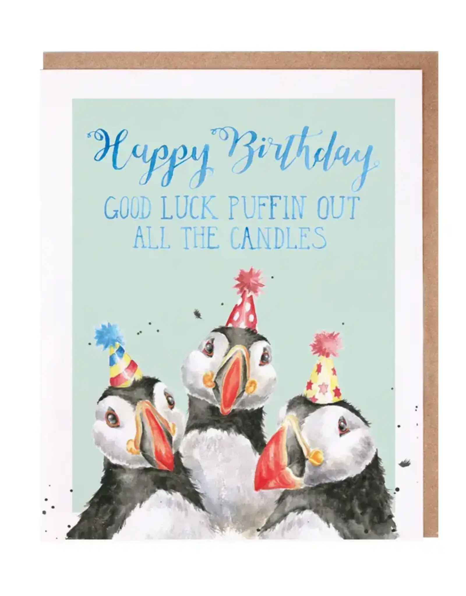Wrendale Designs by Hannah Dale Birthday Candles Puffin Single Card