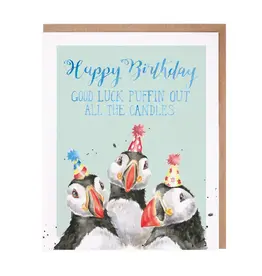 Wrendale Designs by Hannah Dale Birthday Candles Puffin Single Card