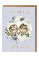 Wrendale Designs by Hannah Dale DYAWC226 Party Owl Night Gold Foiled
