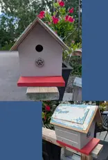 Artist Jean Long JL 2229-1314 rustic birdhouse with universal portal 1.5"