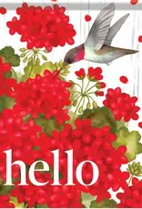 FlagTRENDS EE54793 House Flag Hello Hummingbird
