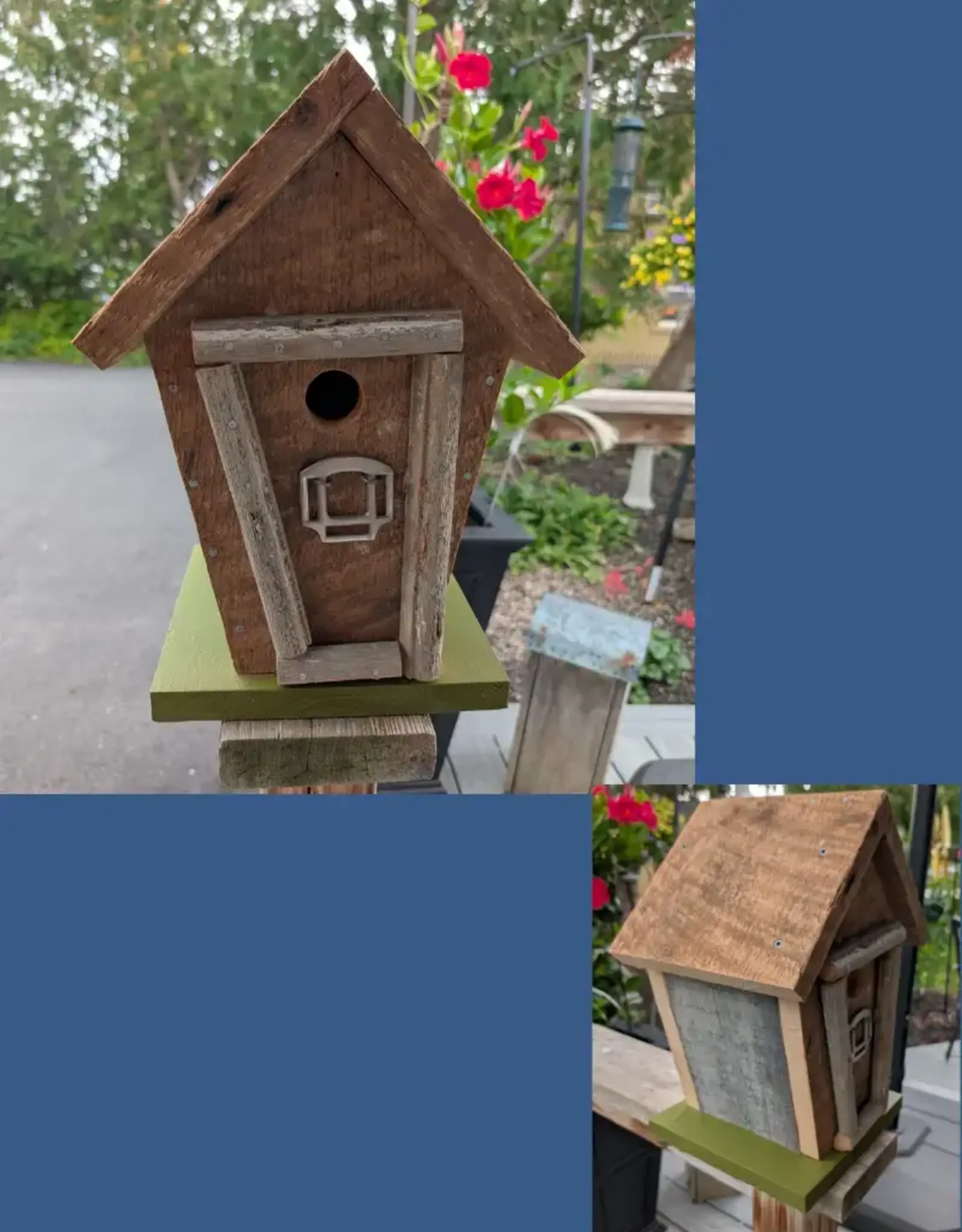 Artist Jean Long JL2220-1305 Jean Long rustic birdhouse w/universal 1.5" hole