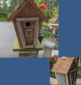 Artist Jean Long JL2220-1305 Jean Long rustic birdhouse w/universal 1.5" hole