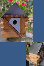 Artist Jean Long JL1031-1844 Jean Long rustic birdhouse w/ universal 1.5" hole