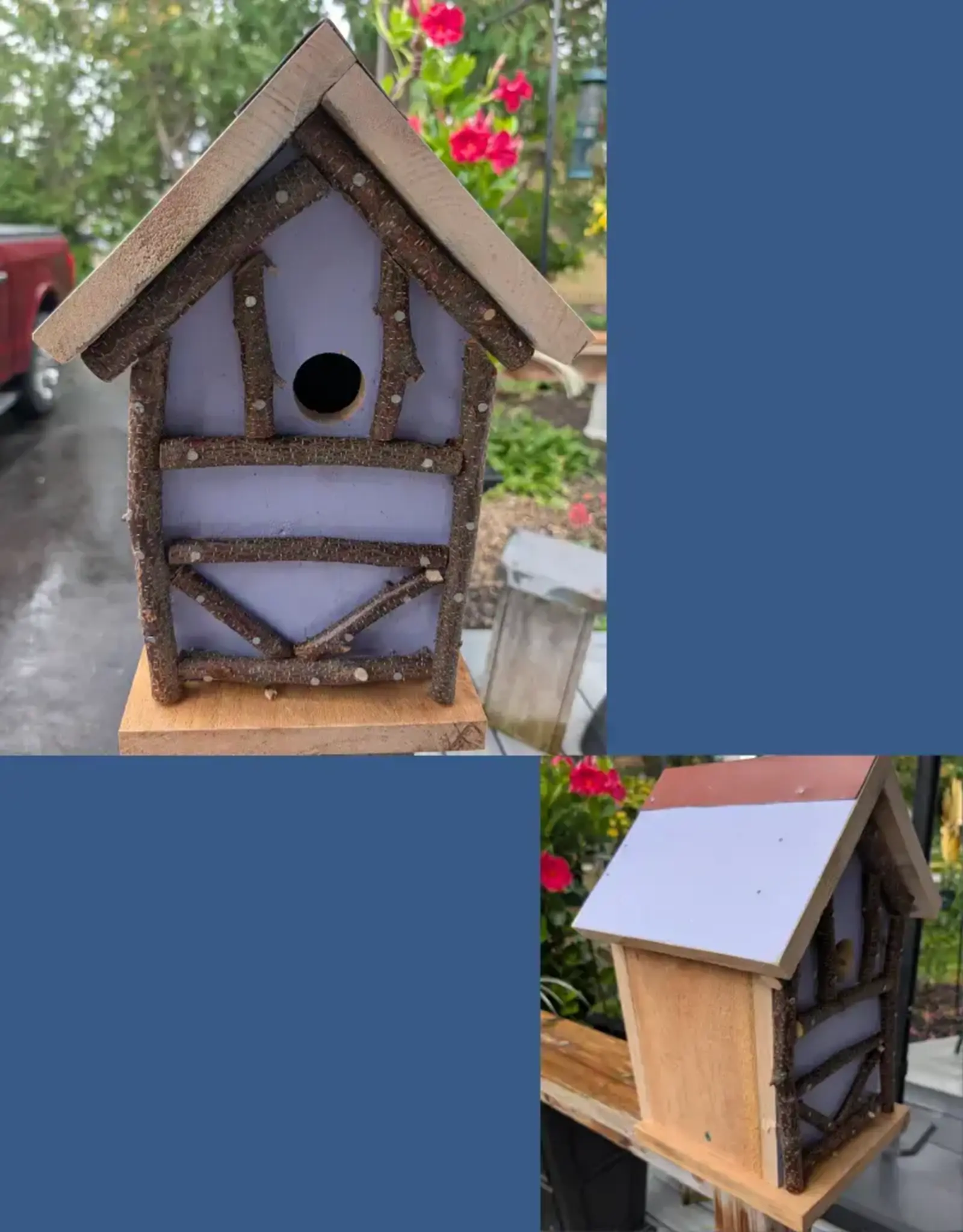 Artist Jean Long JL2231-1316 Jean Long rustic birdhouse w/ universal 1.5" hole