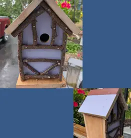 Artist Jean Long JL2231-1316 Jean Long rustic birdhouse w/ universal 1.5" hole