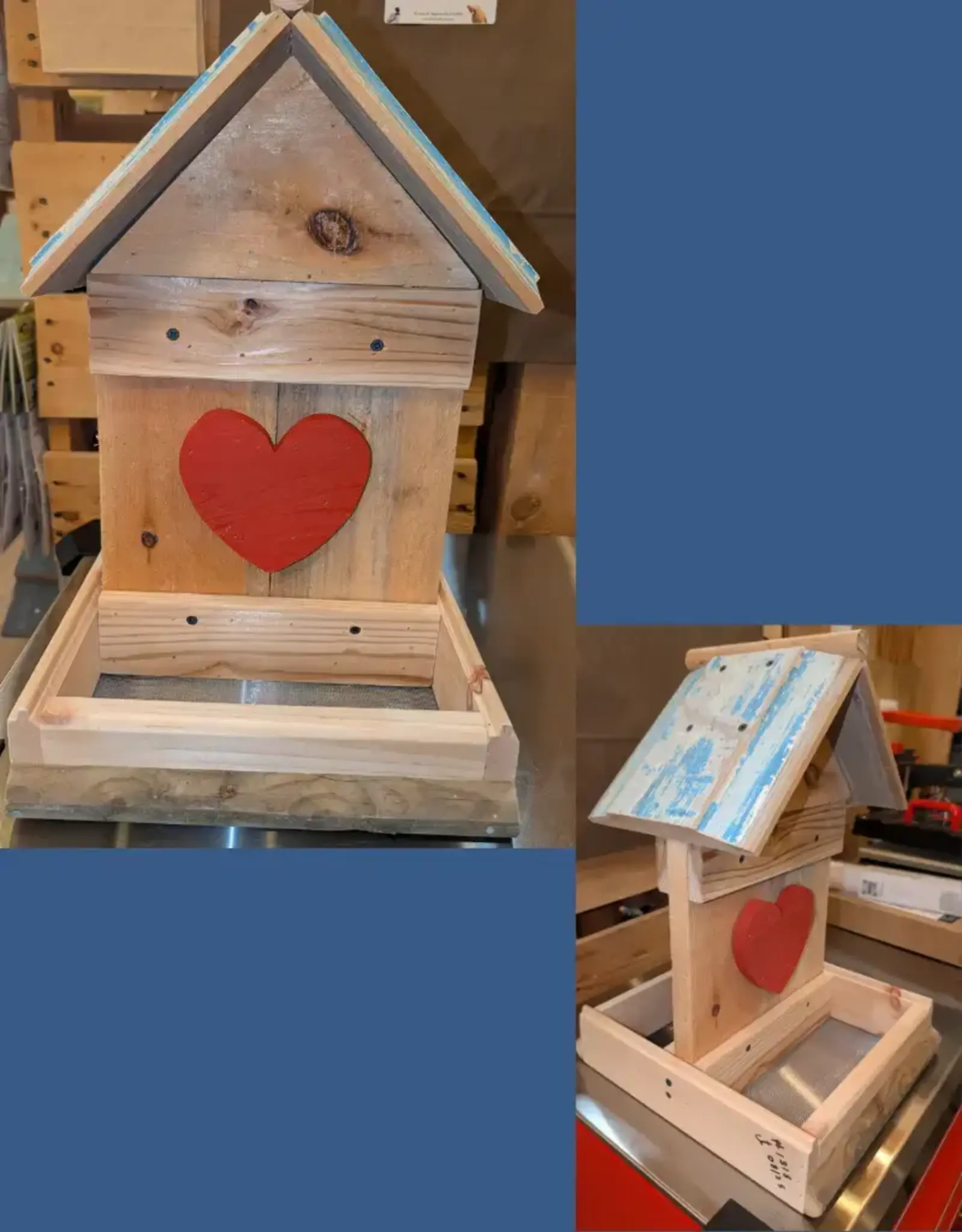 Artist Jean Long JL2233-1318  Jean Long rustic dual platform feeder