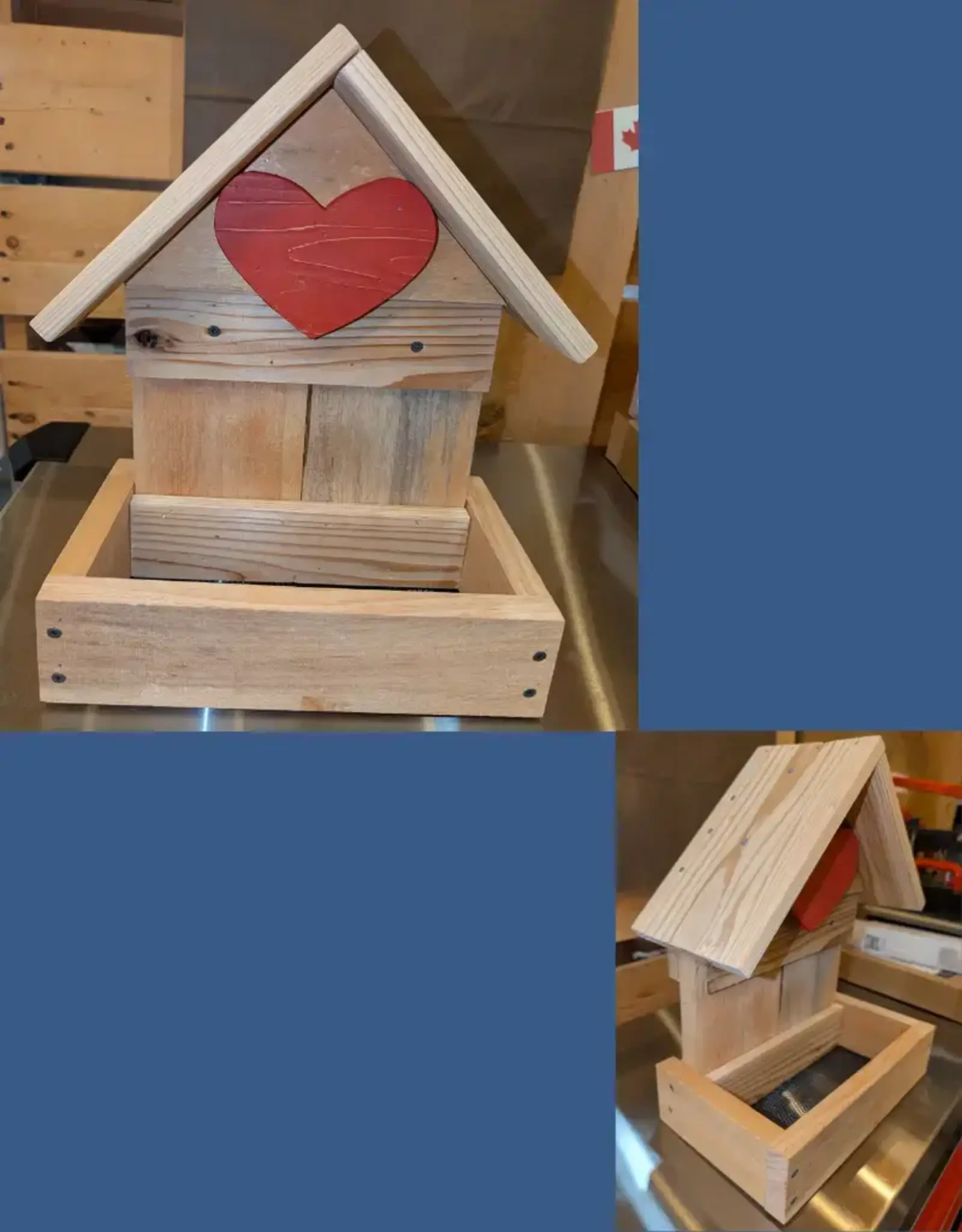 Artist Jean Long JL2234-1319  Jean Long rustic heart single platform feeder