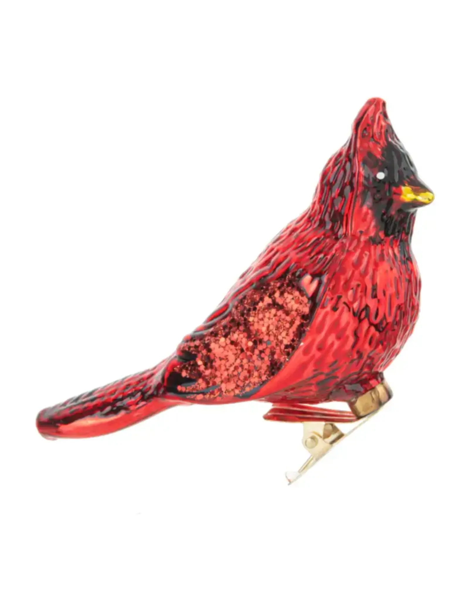 Ganz GZ23079 Cardinal Clip ornament, glass, 4 1/8" W. x 2 3/8" H.