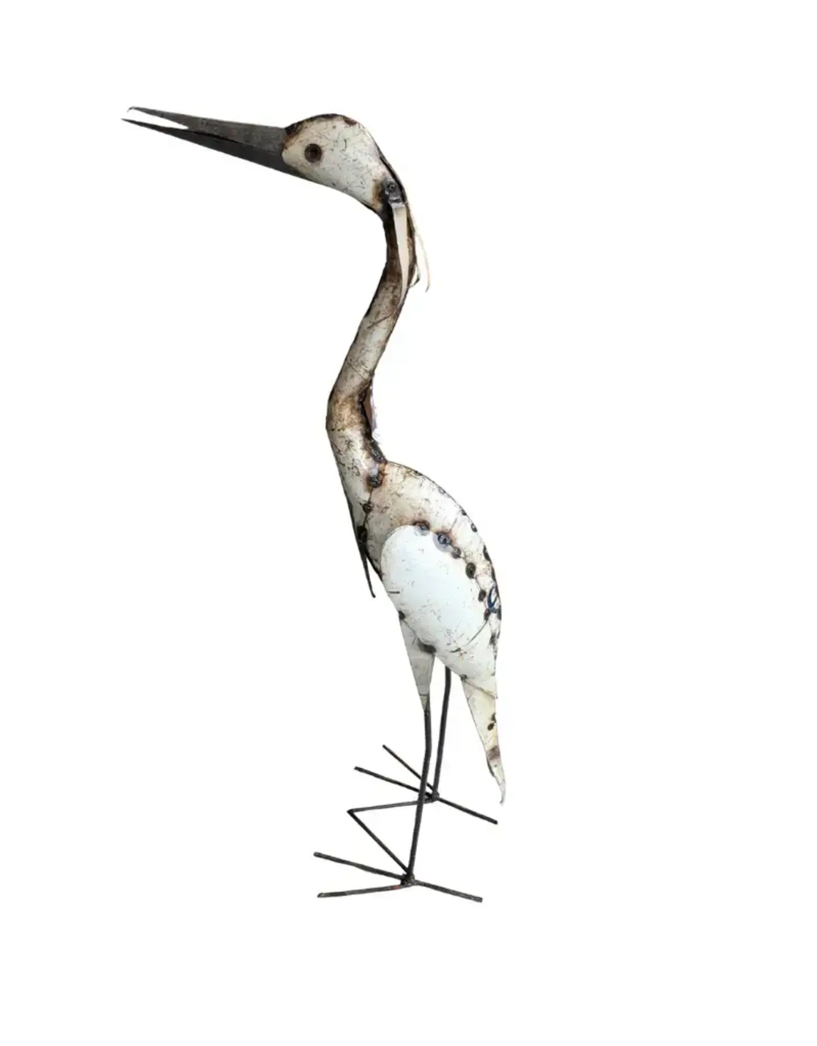 Zimba-Art Zimba-Arts Upcycled Metal Heron Sculpture – Handmade Art