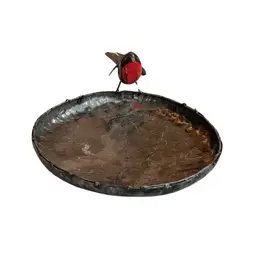 Zimba-Art ZA409342 Metal Large Happy Robin Birdbath