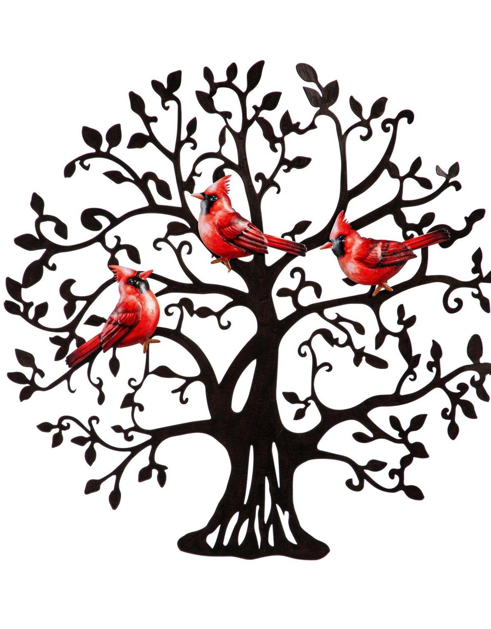Evergreen EE6M9445 Metal Tree with Cardinals Wall Décor 20 x 20"