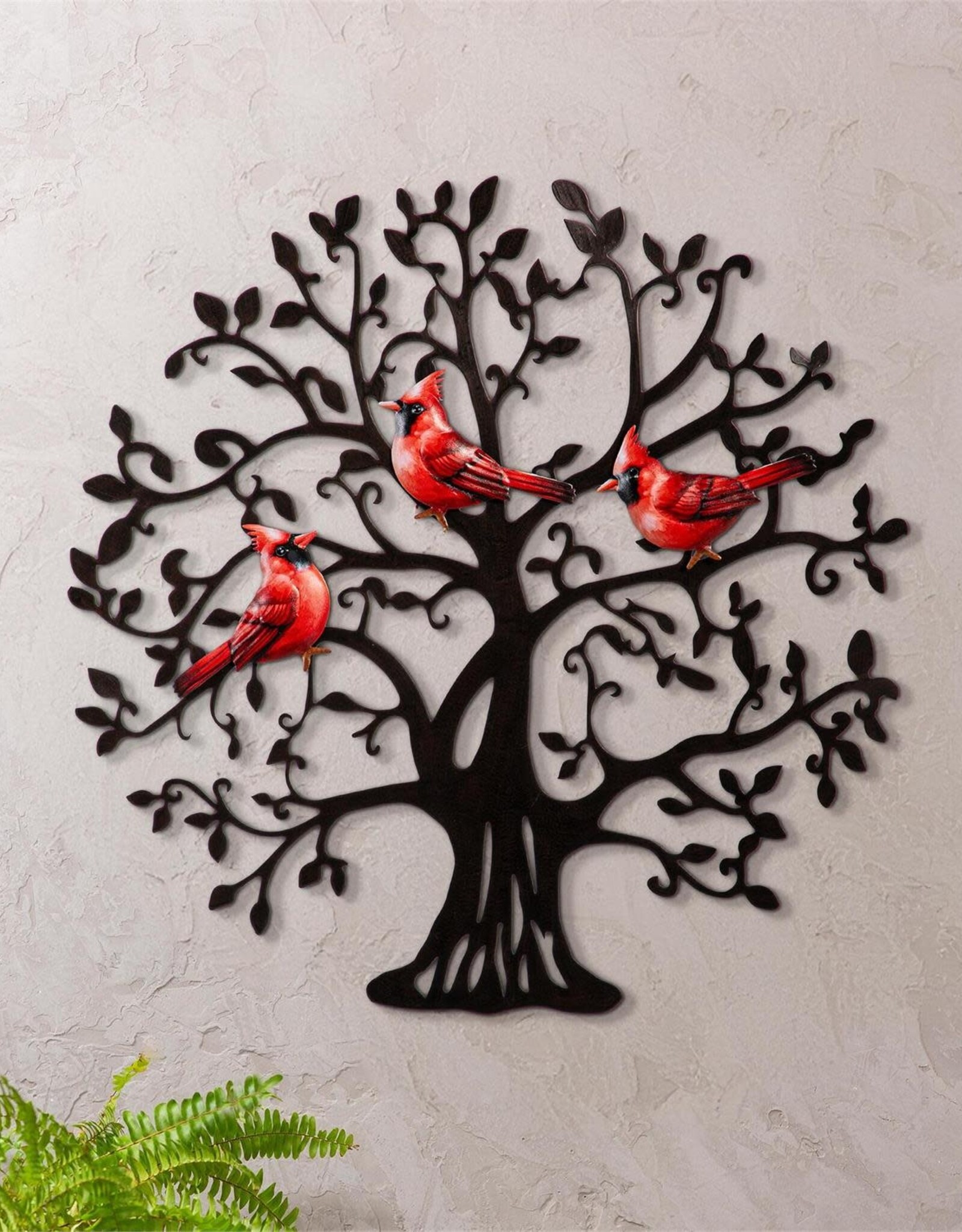 Evergreen EE6M9445 Metal Tree with Cardinals Wall Décor 20 x 20"