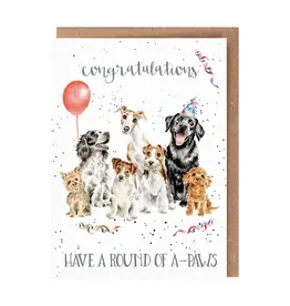 Wrendale Designs Round of A-Paws Single Card