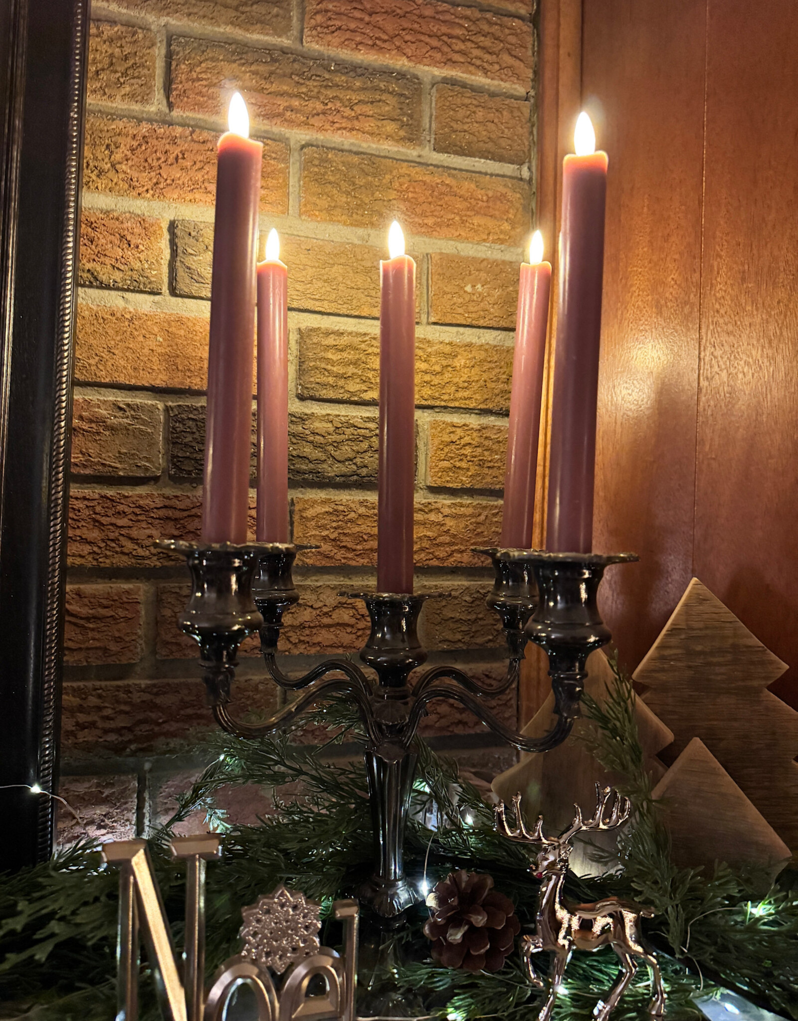 Abbott ABLUXRT Set of 2 Rose LED Taper Candle-9.5"H