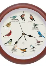 Audubon MFAAUD13 25th Anniversary Audobon Society Original Singing Bird Clock, 13", Cherry
