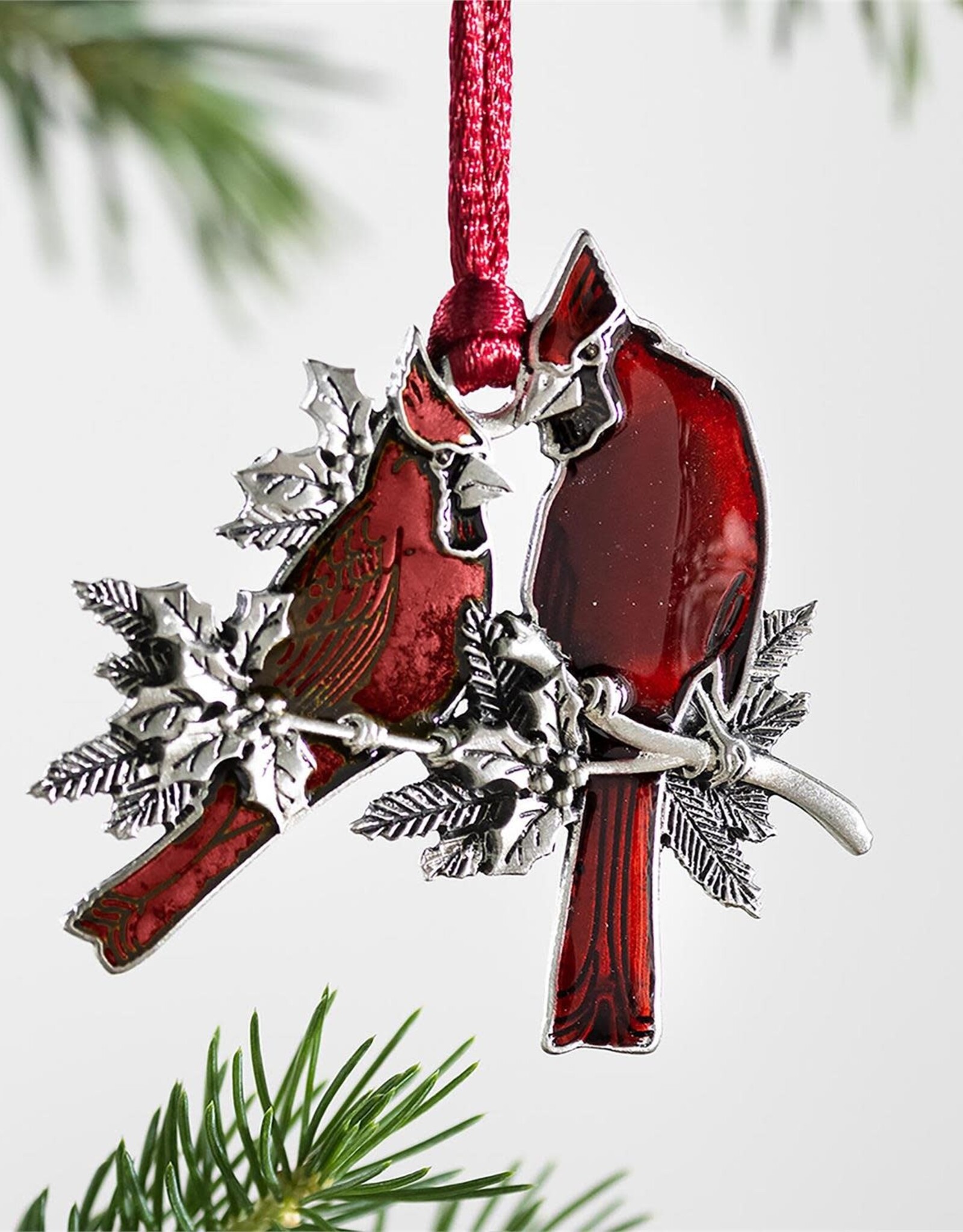 Evergreen EE27CAR Joyful Traditions Ornament Solid Pewter Cardinals