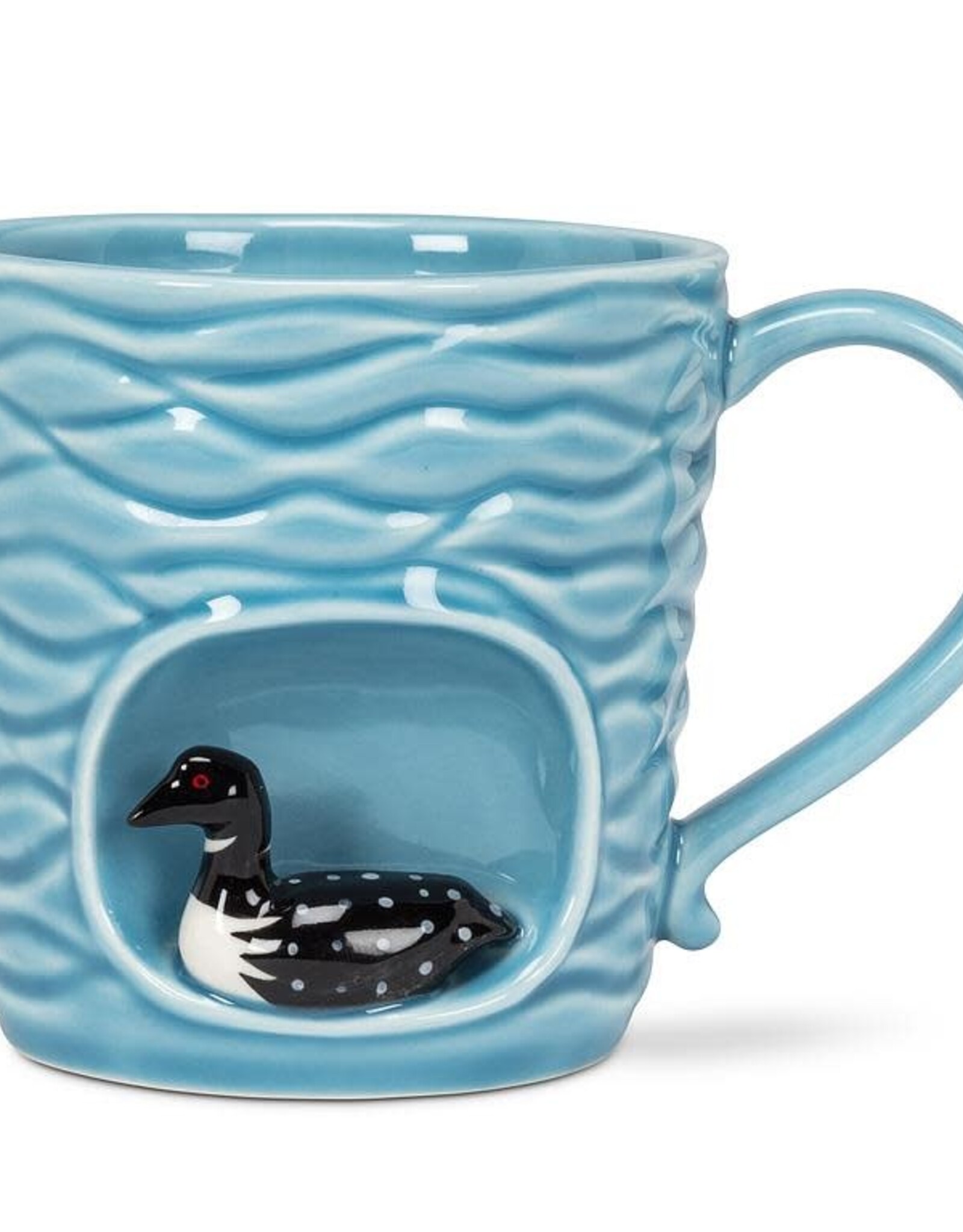Abbott Wavy Mug w/Loon-4"H(14oz)