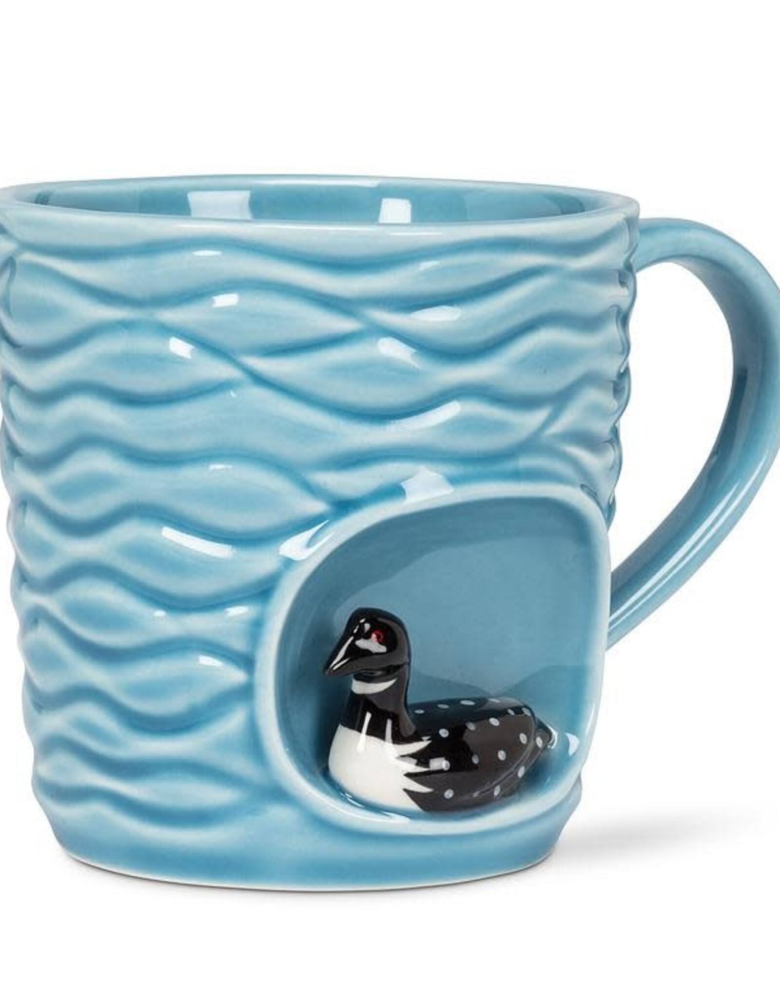 Abbott Wavy Mug w/Loon-4"H(14oz)