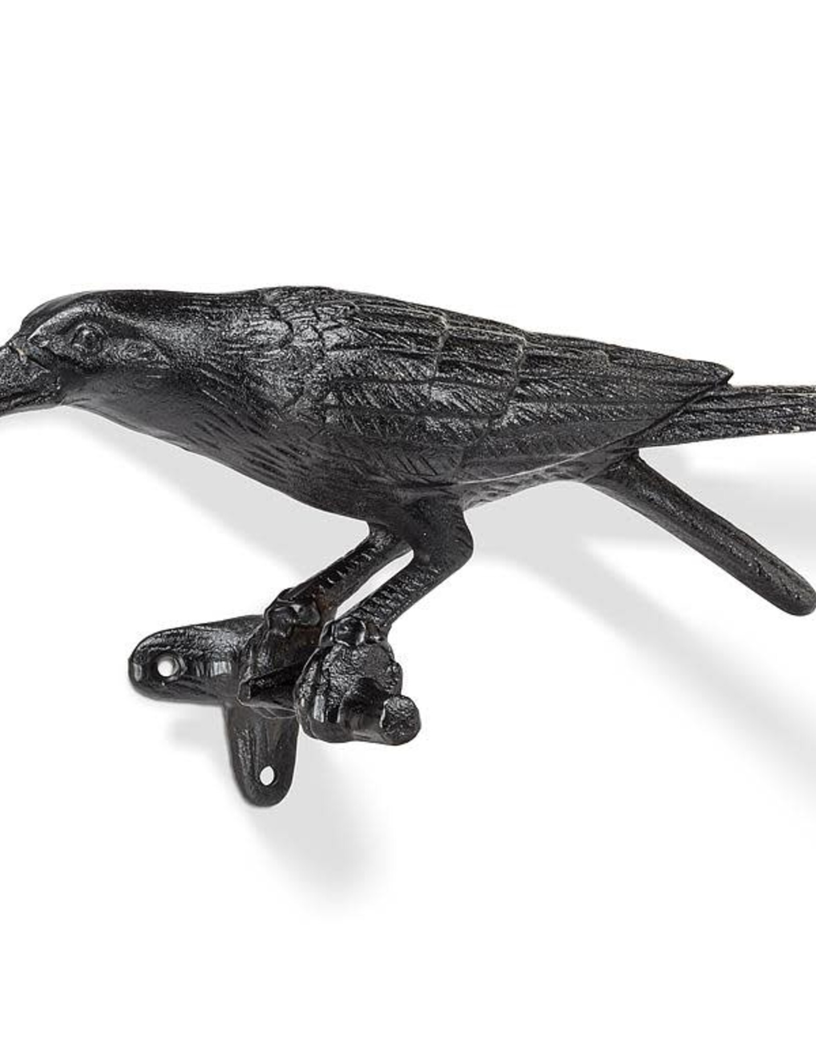 Abbott Crow on Branch Facing Left-Black-11"L