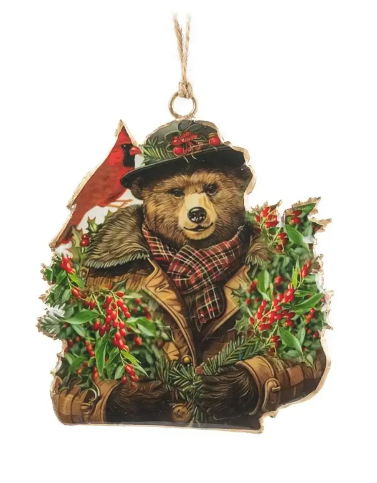 Abbott Bear in Coat & Hat Ornament-4.5"H