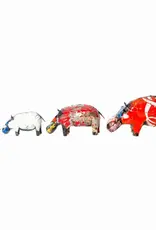 Zimba-Art Metal Medium Coloured Canadian House Hippo 15" x 6" x 4"