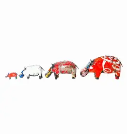 Zimba-Art Metal Medium Coloured Canadian House Hippo 15" x 6" x 4"