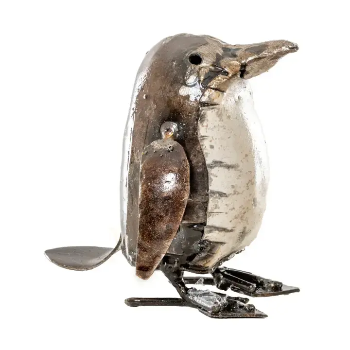 Zimba-Art Metal Natural white Baby Penguin - Discover Wild Birds