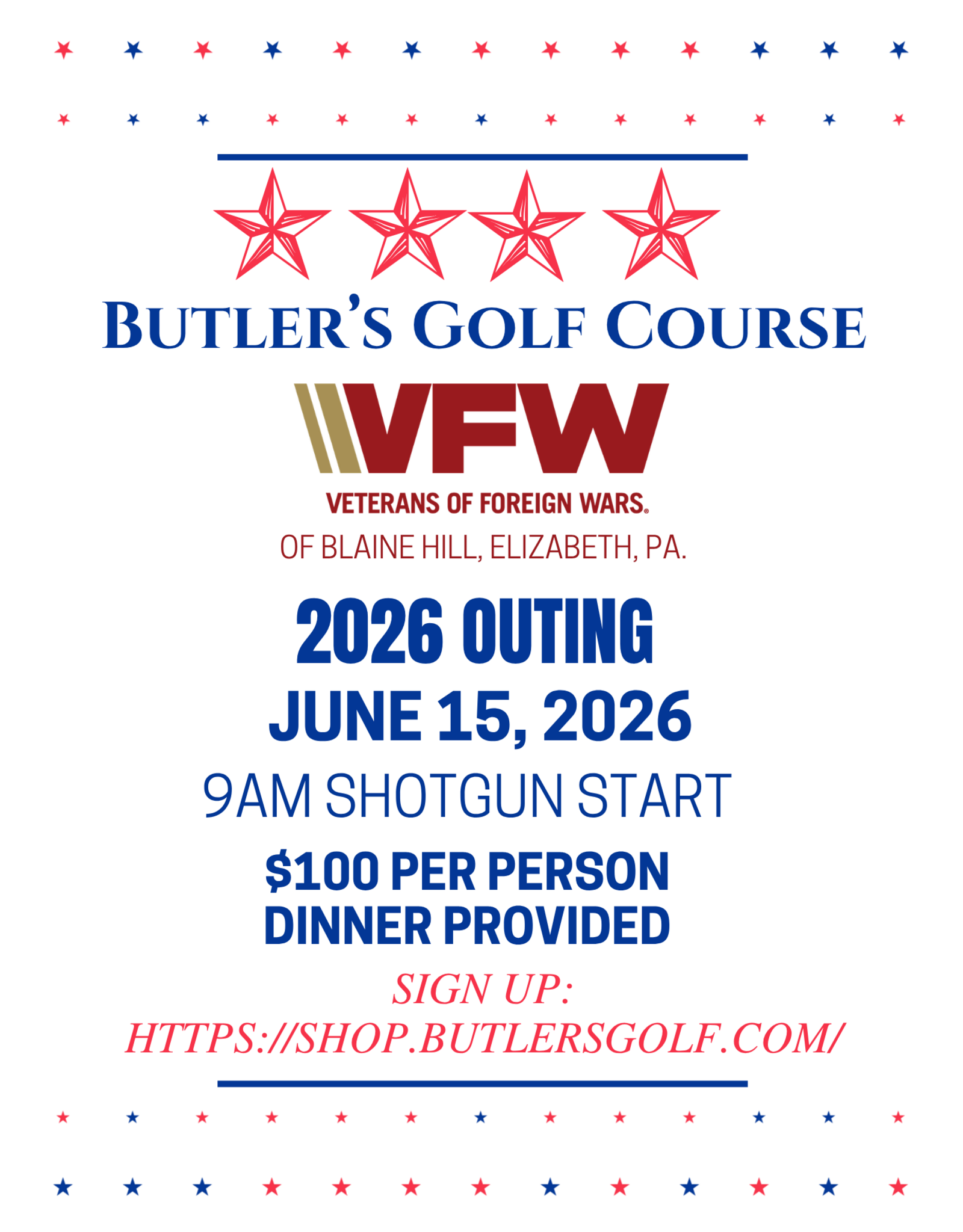 Veteran's of Foreign War Elizabeth (Outing) - 4 person scramble