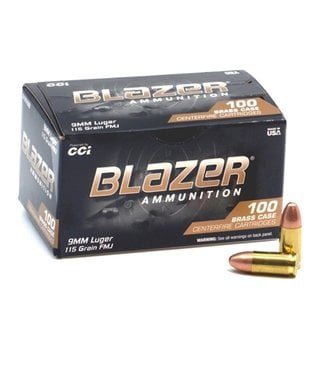 CCI CCI Blazer Pistol Ammo, 9 MM Luger, Box of 100 Rounds