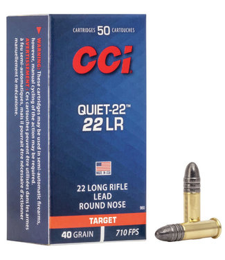CCI CCI Quiet-22 Rimfire Ammo, .22 Long Rifle, Box of 50 Rounds
