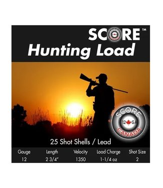 SCORE SCORE Lead Hunting Load 12 Gauge 2-3/4" Shotshells