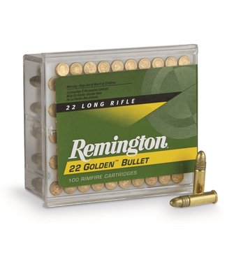 Remington Remington Golden Bullet Rimfire Ammo, .22 Long Rifle, Box of 100 Rounds