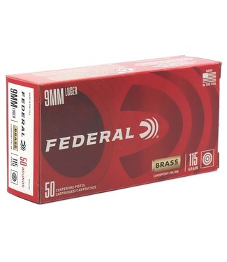 Federal Federal Champion Pistol Ammo, 9 MM Luger, 115 Grain, Box of 50 Rounds