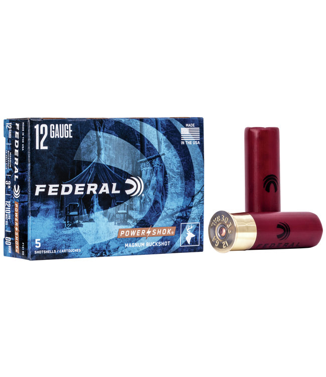 Federal Federal Power Shok 12 Gauge 3" 00B Buckshot 15 Pel, 5 rds
