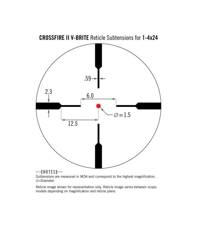 Vortex Crossfire II 1-4x24 Riflescope (30mm) V-Brite Reticle