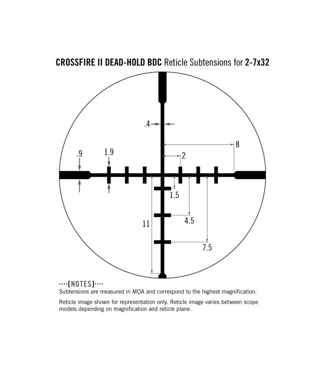 Vortex Crossfire II 2-7x32 Riflescope (1-Inch) BDC Reticle