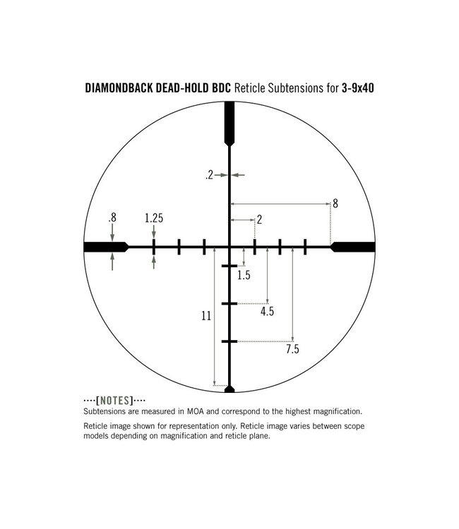 Vortex Diamondback 3-9X40 Riflescope BDC Reticle