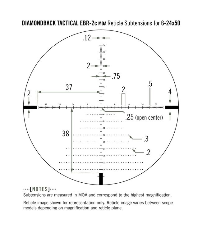Vortex Diamondback Tactical 6-24X50 FFP Riflescope EBR-2C  Reticle (MOA)