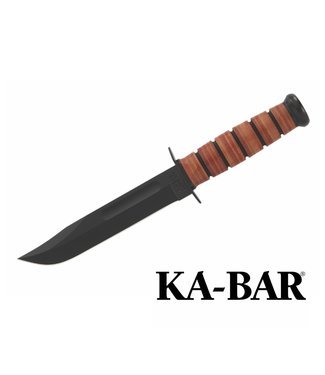 KA-BAR KA-BAR 1320 Single Mark Fixed Blade Knife with leather sheath