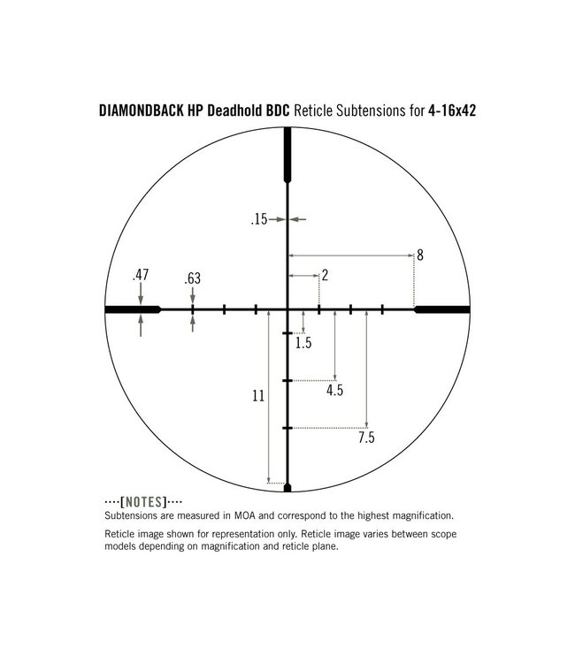 Vortex Diamondback HP 4-16x42 Riflescope BDC Reticle (MOA)