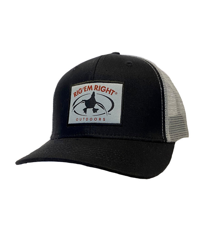 Rig'Em Right Black Front Trucker Hat