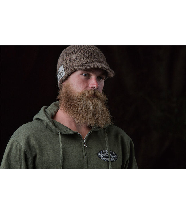 Rig'Em Right Heavy Weight Billed Knit Beanie - Olive Timber