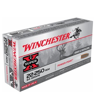 Winchester Winchester Super-X Rifle Ammo, 22-250 Rem, 64 Gr, Box of 20 Rounds