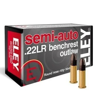 Norma ELEY Rimfire Ammo, Benchrest Outlaw, 42 Grain LRN, .22lr, Box of 50 Rounds