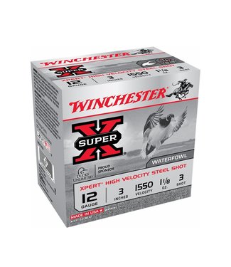 Winchester Winchester Sporting Shotgun Ammo, 12 Gauge 3", #3 Super-X STEEL SHOOT, Box of 25 Shells