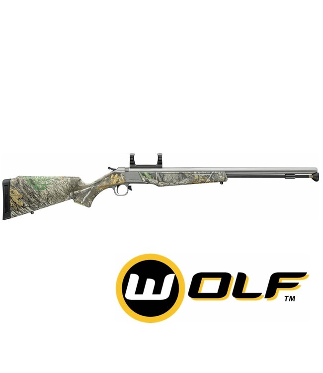 CVA CVA WOLF Muzzle Loader V2, RT EDGE Camo Stock, 24" SS Barrel, .50 Cal, With Scope Mount