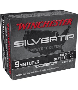 Winchester Winchester Silvertip Pistol Ammo, 115 Grain JHP 9MM - Box of 20 Rounds