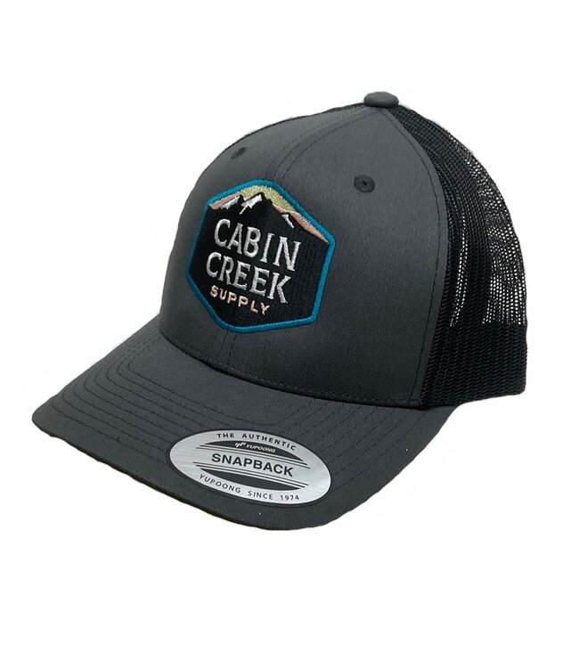 NEW CABIN CREEK HAT - Grey / Blue Logo