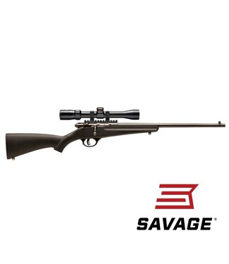Savage Savage Rascal Bolt-Action Youth Rimfire Rifle, Black Synthetic Stock with mounted SIMMONS 3-9×32 Riflescope on Weaver Classic One-Piece Rail